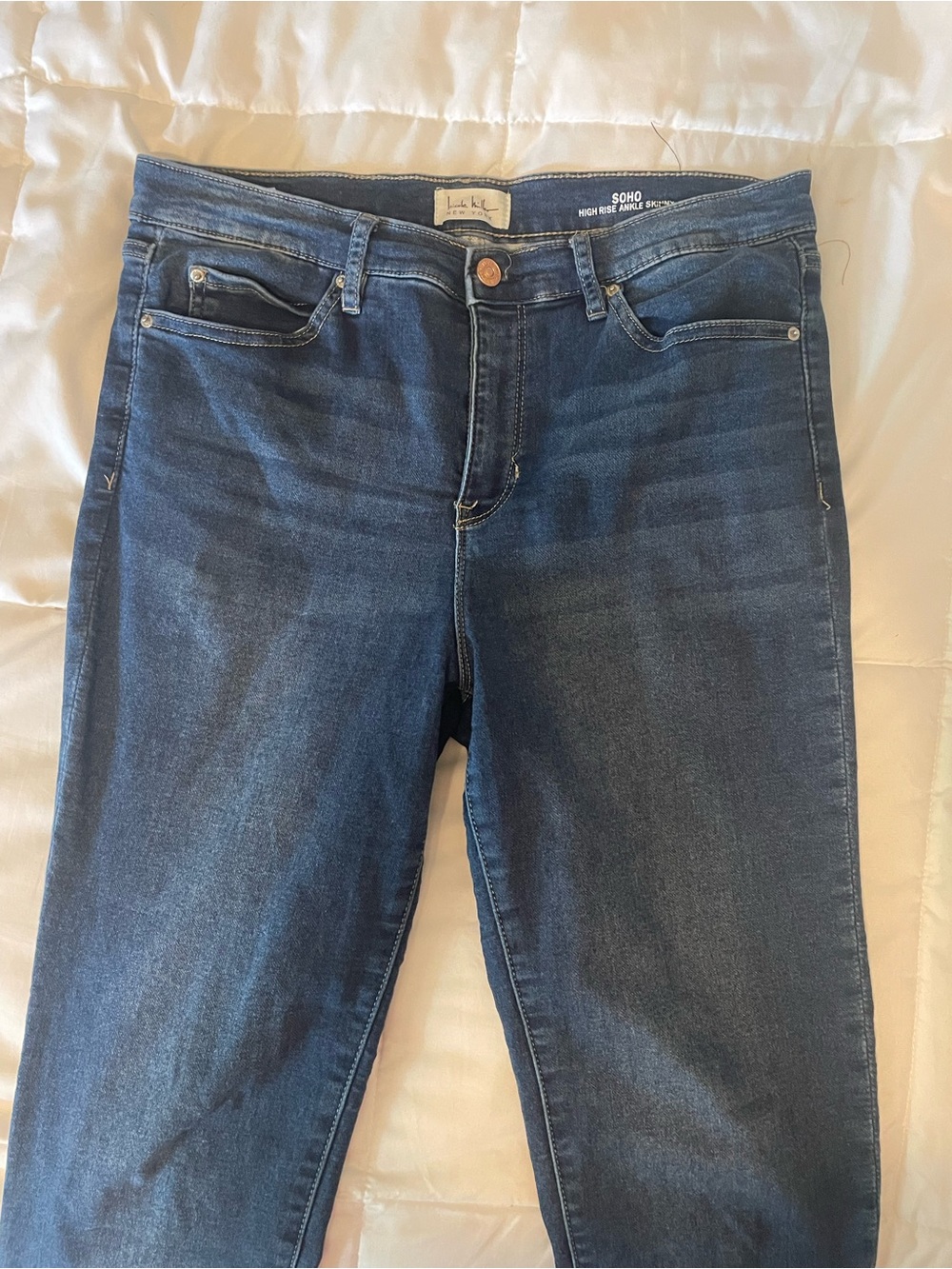 Nicole Miller SoHo High Rise Ankle Skinny Jean - Dark Blue